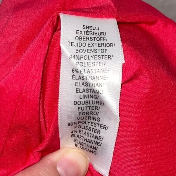 aidan mattox plundging halter crepe hot pink asymmetrical peplum midi dress 6 - Picture 9 of 9